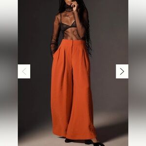 By Anthropologie High-Rise Pleated Wide-Leg Trousers